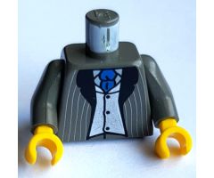 Torso Harry Potter Pinstripe Suit Jacket, Vest Silver, Blue Tie Pattern / Dark Gray Arms / Yellow Hands