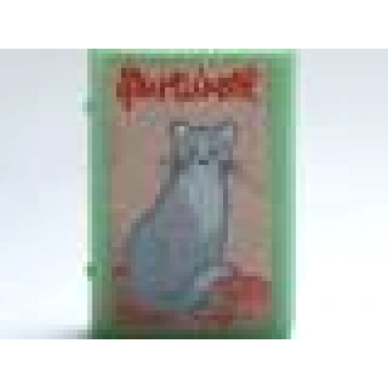 Minifigure, Utensil Book 2 x 3 with Gray Cat Pattern (Stickers) - Set 3201