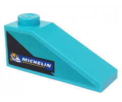 Slope 33 3 x 1 with Black Triangle and Michelin Logo on Medium Azure Background Pattern Model Right Side (Sticker) - Set 76898