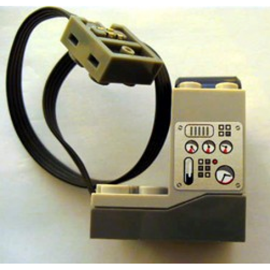 Electric Power Functions Receiver Unit with Dark Bluish Gray Bottom with Gauges Pattern on Both Sides (Stickers) - Set 3677