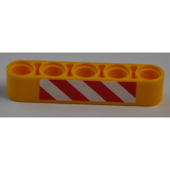Technic, Liftarm 1 x 5 Thick with Red and White Danger Stripes Pattern (Sticker) - Set 8421
