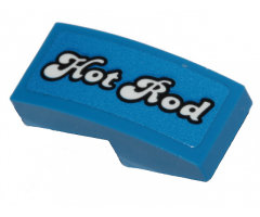 Slope, Curved 2 x 1 with White 'Hot Rod' Pattern Model Right Side (Sticker) - Set 40409