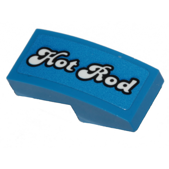 Slope, Curved 2 x 1 with White 'Hot Rod' Pattern Model Right Side (Sticker) - Set 40409