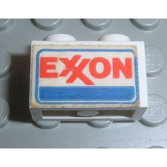 Brick 1 x 2 with Exxon Logo Pattern on Both Sides (Stickers) - Set 6375-2