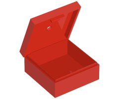 Container Box 3.5 x 3.5 x 1.3 with hinged lid