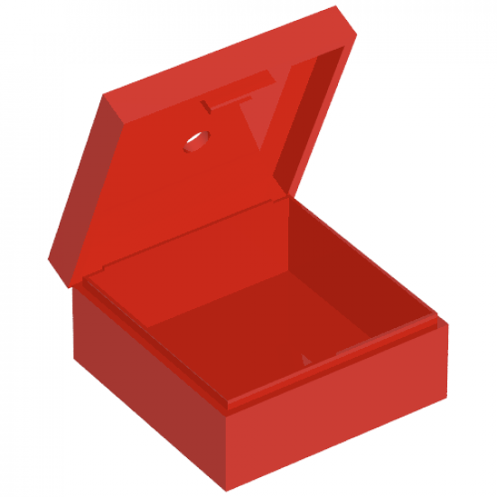 Container Box 3.5 x 3.5 x 1.3 with hinged lid