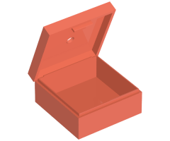 Container Box 3.5 x 3.5 x 1.3 with hinged lid