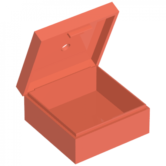Container Box 3.5 x 3.5 x 1.3 with hinged lid