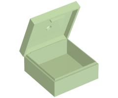 Container Box 3.5 x 3.5 x 1.3 with hinged lid