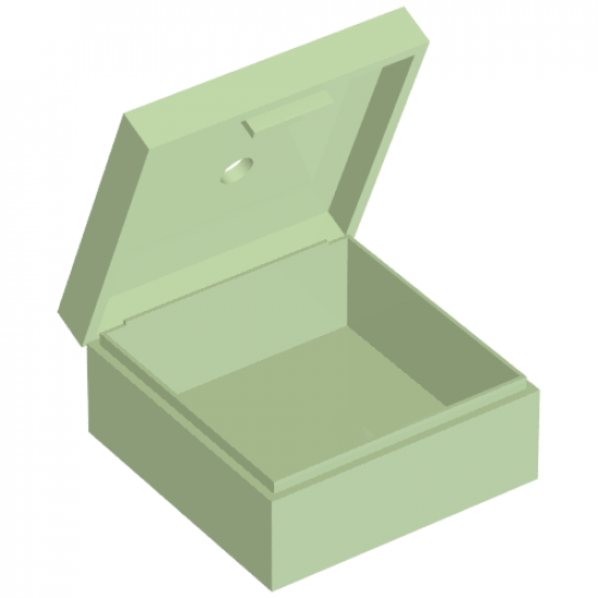 Container Box 3.5 x 3.5 x 1.3 with hinged lid