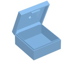 Container Box 3.5 x 3.5 x 1.3 with hinged lid