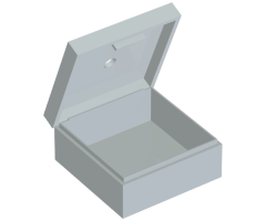 Container Box 3.5 x 3.5 x 1.3 with hinged lid