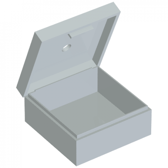 Container Box 3.5 x 3.5 x 1.3 with hinged lid
