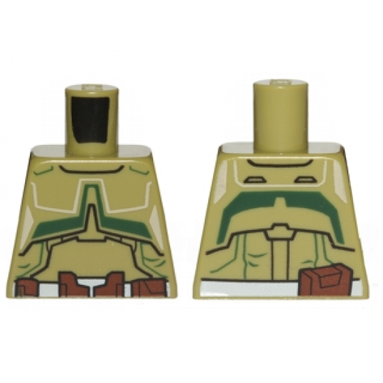 Torso SW Armor with White and Reddish Brown Belt and Dark Green Markings Pattern