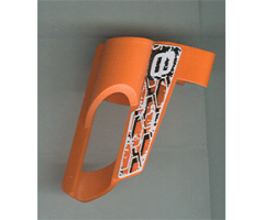 Technic, Panel Fairing # 6 Small Short, Large Hole, Side B with Number 8, White, Black and Orange Pattern (Sticker) - Set 8471