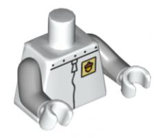 Torso SpongeBob with Riveted Collar and Lime Acorn Badge Pattern / Light Bluish Gray Arms / White Hands
