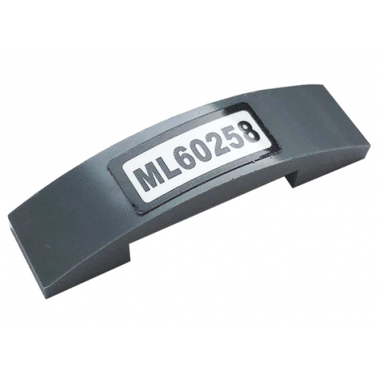 Slope, Curved 4 x 1 Double with License Plate 'ML60258' Pattern (Sticker) - Set 60258