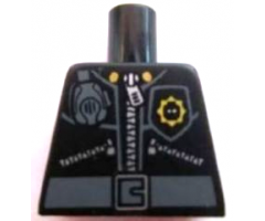 Torso Police 3 Zippers, Minifigure Head Badge, Radio and Belt Pattern (Pattern on Front Only)