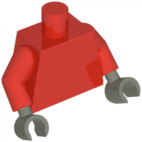 Torso Plain / Red Arms / Dark Gray Hands