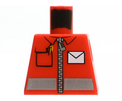 Torso Postal Worker, White Envelope and Zipper Pattern