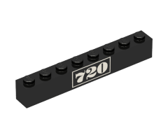 Brick 1 x 8 with Gold '720' Pattern