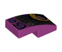 Slope, Curved 2 x 1 with Magenta and Silver Dragon Eye Pattern Model Right Side