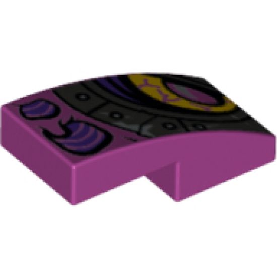 Slope, Curved 2 x 1 with Magenta and Silver Dragon Eye Pattern Model Right Side