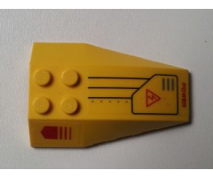 Wedge 6 x 4 Triple Curved with Red Arrow, Electricity Danger Sign and 'POWER' Pattern (Stickers) - Set 7712