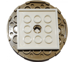 Turntable 6 x 6 x 2/3 Top with White Square Base, Free-Spinning (11213 / 61485)