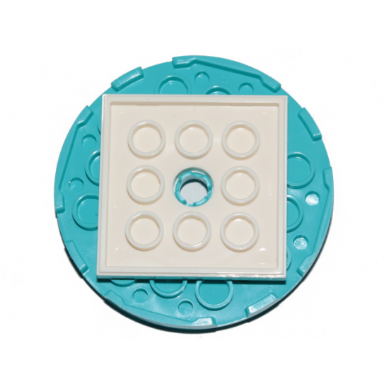 Turntable 6 x 6 x 2/3 Top with White Square Base, Free-Spinning (11213 / 61485)