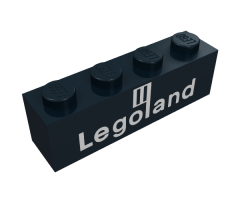 Brick 1 x 4 with White Legoland Logo Pattern