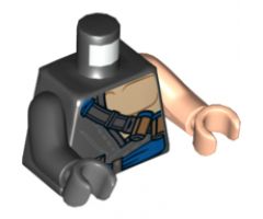 Torso Robe Open Left Chest, Shoulder Belt Pattern / Light Nougat Arm Left / Black Arm Right / Light Nougat Hand Left / Dark Bluish Gray Hand Right