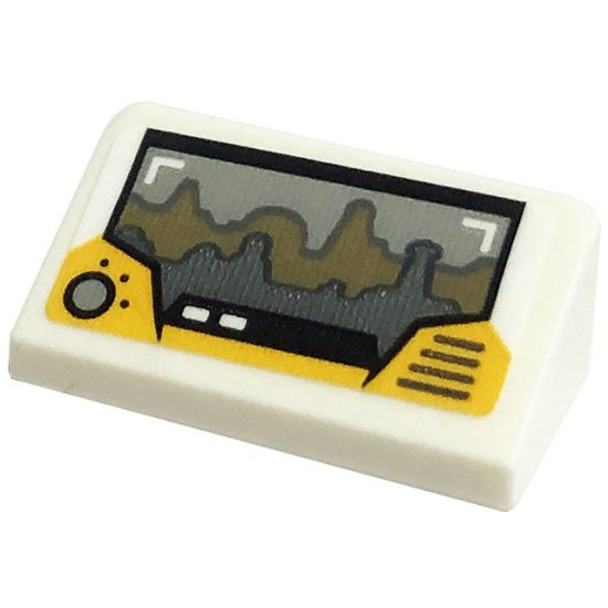 Slope 30 1 x 2 x 2/3 with Tatooine Landscape on Screen and Control Knob Pattern (Sticker) - Set 75290