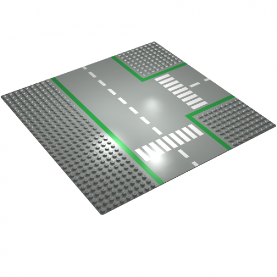 Baseplate, Road 32 x 32 9-Stud T Intersection with Road Pattern