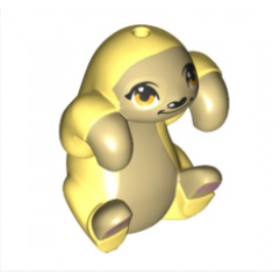 Sloth, Friends with Bright Light Yellow Fur, Bright Light Orange Eyes and Bright Pink Paw Pads Pattern