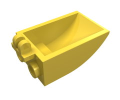 Vehicle Digger Bucket 2 x 3 Curved Bottom, Hollow, with 2 Fingers Hinge