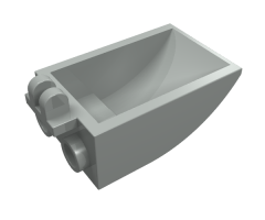 Vehicle Digger Bucket 2 x 3 Curved Bottom, Hollow, with 2 Fingers Hinge