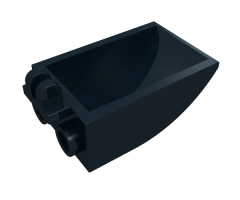 Vehicle Digger Bucket 2 x 3 Curved Bottom, Hollow, with 2 Fingers Hinge