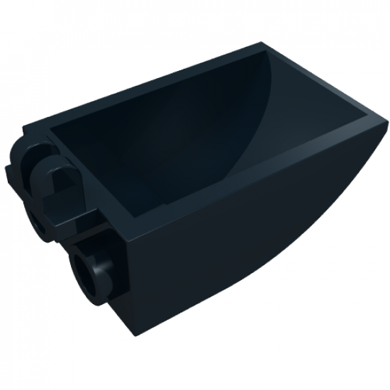 Vehicle Digger Bucket 2 x 3 Curved Bottom, Hollow, with 2 Fingers Hinge
