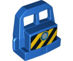 Duplo, Train Locomotive Front with Silver Headlight and Diagonal Stripes Pattern