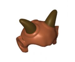Minifigure, Headgear Head Top, SW Devaronian Skull Top with Black Horns Pattern (Labria, Kardue'sai'Malloc)