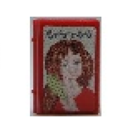 Minifigure, Utensil Book 2 x 3 with Girl and Hairbrush Pattern (Stickers) - Sets 3114 / 3211 / 3242