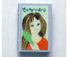Minifigure, Utensil Book 2 x 3 with Girl and Hairbrush Pattern (Stickers) - Sets 3114 / 3211 / 3242