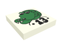 Tile 2 x 2 with Fabuland Crocodile Pattern