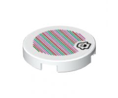 Tile, Round 2 x 2 with Bottom Stud Holder with Super Mario Scanner Code Peepa Pattern (Sticker) - Set 71361
