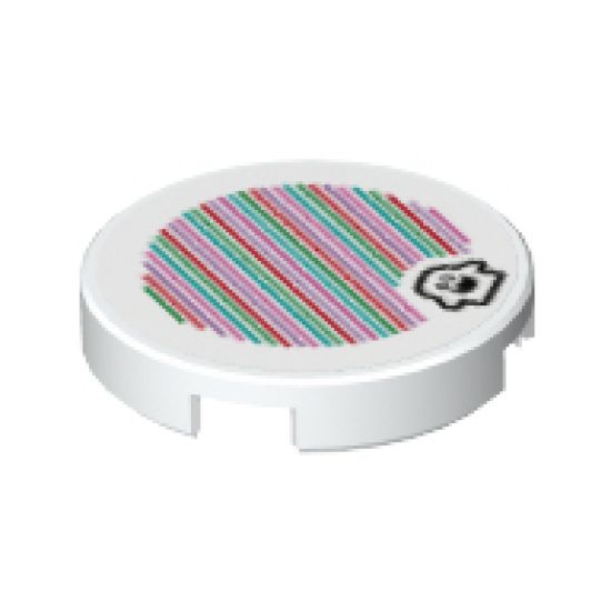 Tile, Round 2 x 2 with Bottom Stud Holder with Super Mario Scanner Code Peepa Pattern (Sticker) - Set 71361