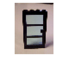 Door, Frame 1 x 4 x 6 with Four Holes on Top and Bottom with Black Door 1 x 4 x 6 with 3 Panes with Trans-Light Blue Glass (30179 / x39c01)