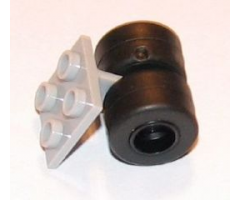 Aircraft Plate, Modified 2 x 2 Thin with Dual Wheels Holder - Split Pins with Black Wheels and Black Tires (4870 / 30027b / 30028)
