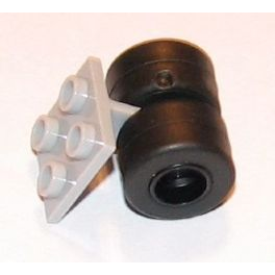 Aircraft Plate, Modified 2 x 2 Thin with Dual Wheels Holder - Split Pins with Black Wheels and Black Tires (4870 / 30027b / 30028)