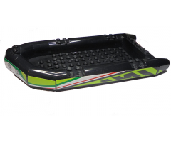 Boat Rubber Raft, Large with Green, White and Lime Stripes Pattern on Both Sides (Stickers) - Set 8899